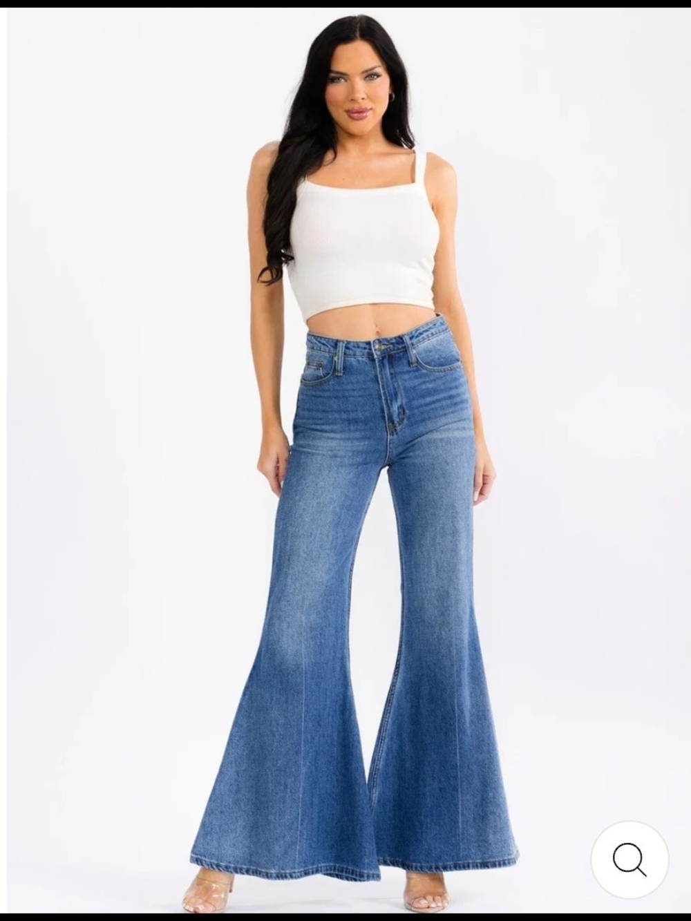 High-Rise Wide Flare Blue Women's Jeans